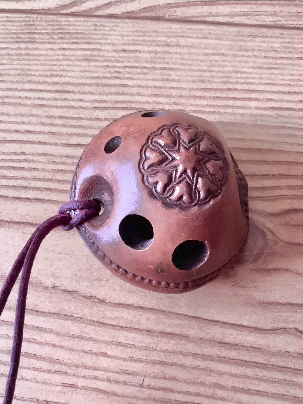 Hand Carved Clay Pendant Ocarina - Picture 4 of 4